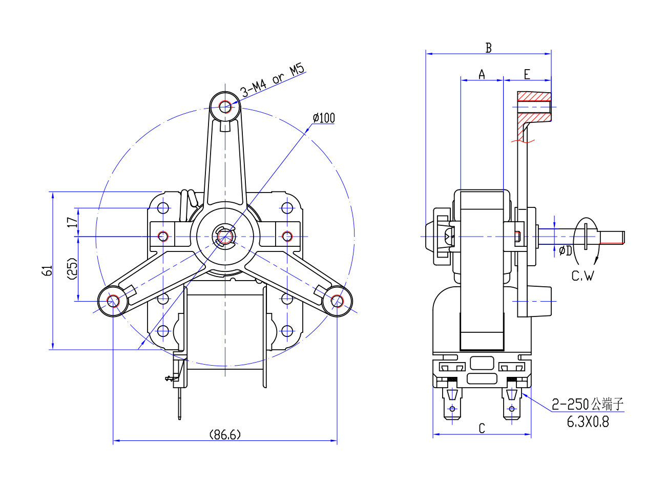 空氣烤箱電機(jī)R61系列--61-16單速外形圖（最新）.jpg